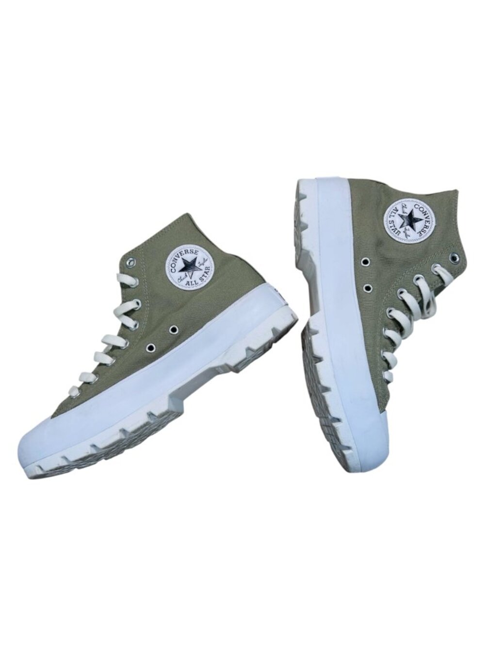 Converse Chuck Taylor All Star Lug Sole 9.5 Women Platform Sneaker Green Khaki - Picture 7 of 11